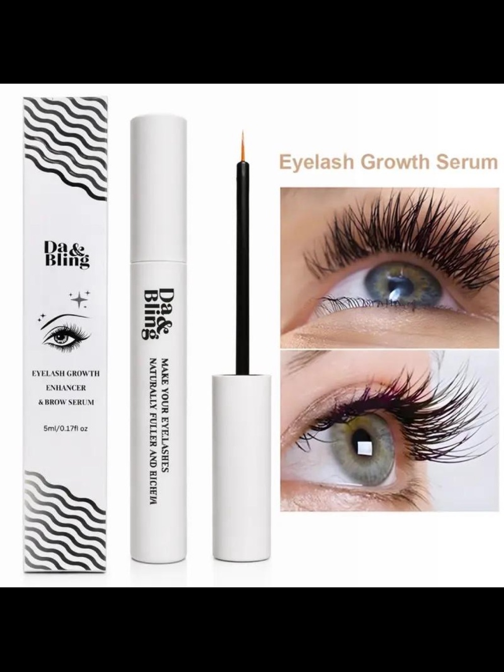 Da & Bling Eyelash Growth Enhancer & Brow Serum – 5 mL – NEW